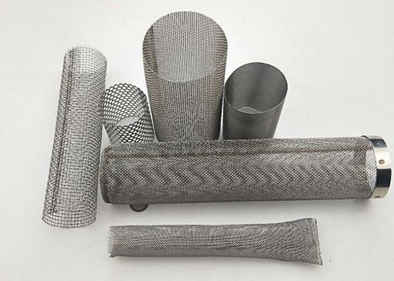 ISO14001 खाद्य ग्रेड स्टेनलेस स्टील वायर मेष सिलेंडर फ़िल्टर मेष 0.5-200microns